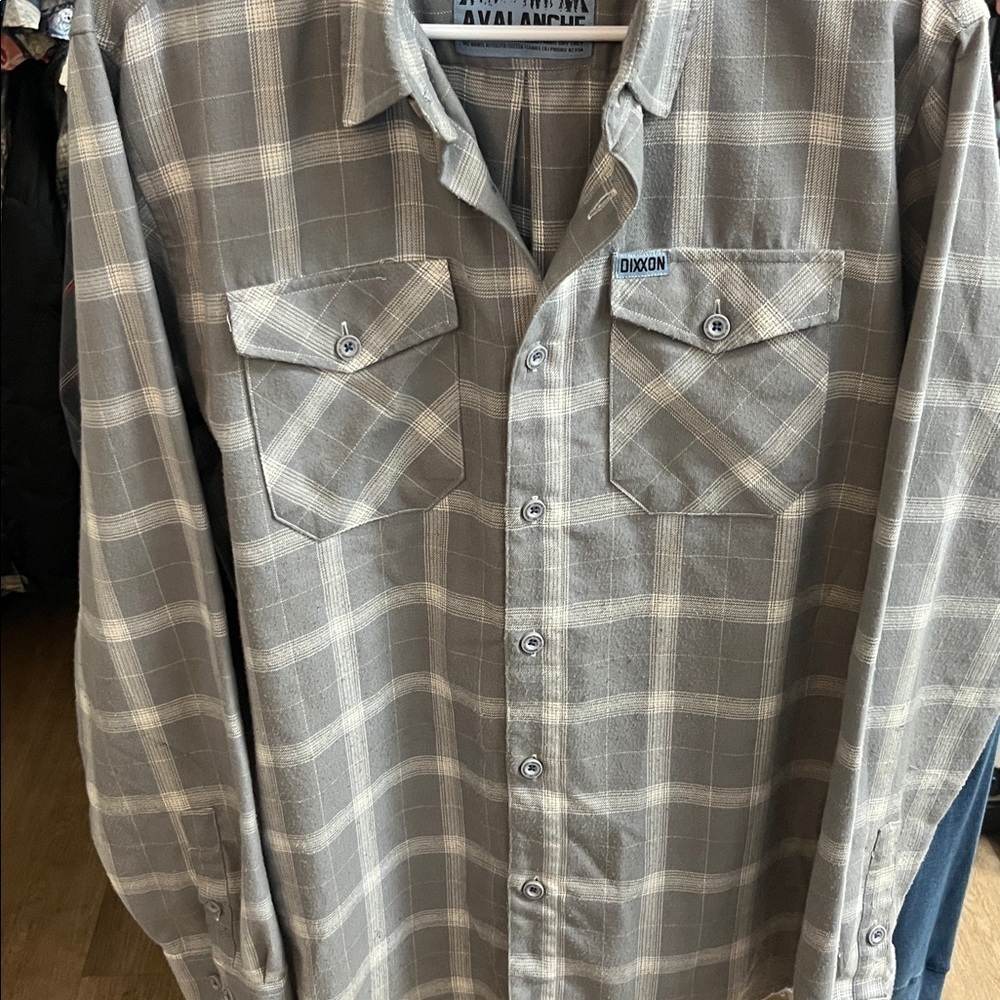 DIXXON “Avalanche” Gray Casual Button Down Flannel Shirt - Picture 4 of 6